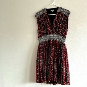 #0039# Sussan Dress Floral Silk V-Neck Sleeveless knee length Size S 10